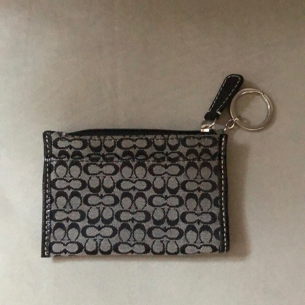 Coach small money or card holder with key ring
